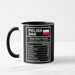 Mens Polish Dad Nutrition Facts Father's Day Mug