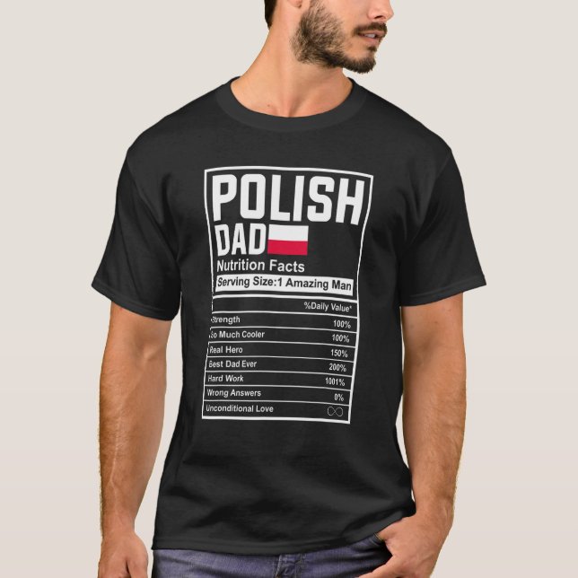 Mens Polish Dad Nutrition Facts Father's Day Natio T-Shirt (Front)