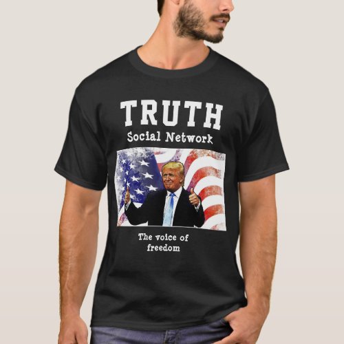 Mens Political College Style TRUTH SOCIAL NETWORK T_Shirt