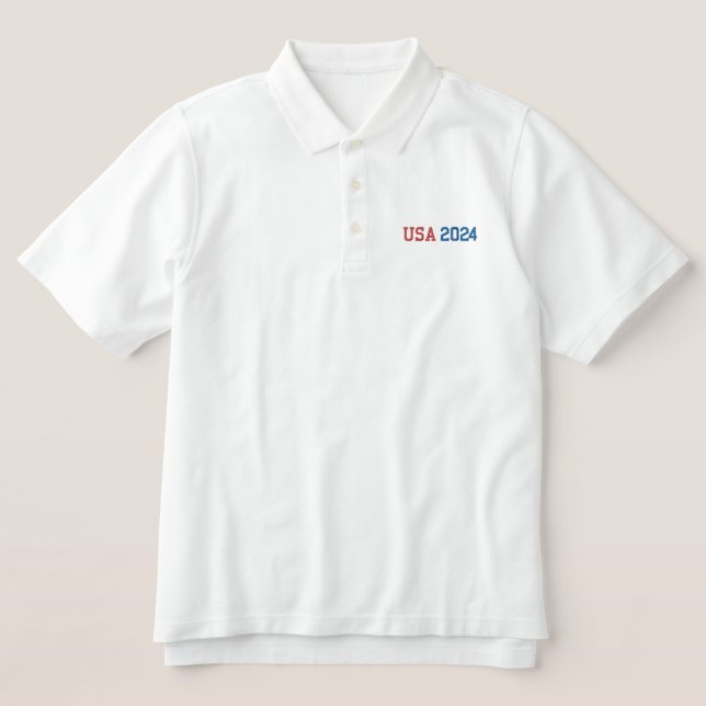 Mens Polo Shirt USA  (Design Front)