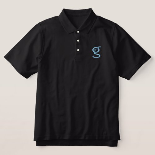 Mens Polo Shirt w Lt Blue Logo