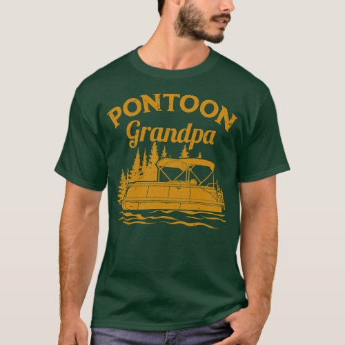 Mens Pontoon Boat Captain Lake Life Pontoon T_Shirt