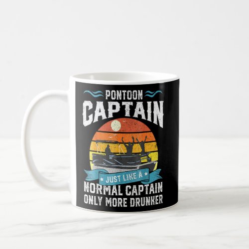 Mens Pontoon Captain Boot Ship Present  Coffee Mug