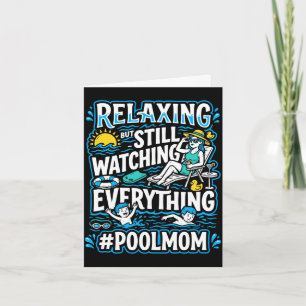 Mens pool mom swimming mama swimmer mommy mothers card