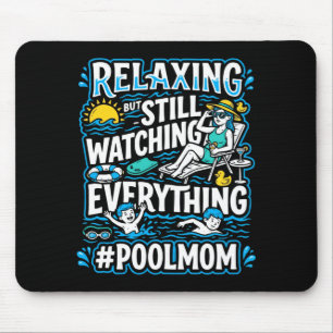 Mens pool mom swimming mama swimmer mommy mothers mouse pad