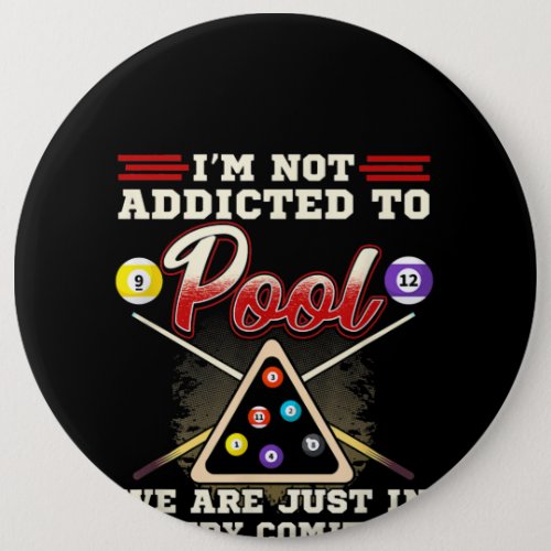 Mens Pool Player  8 Ball Billiards Shooting Pool Button