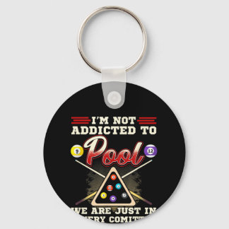 Mens Pool Player  8 Ball Billiards Shooting Pool Keychain