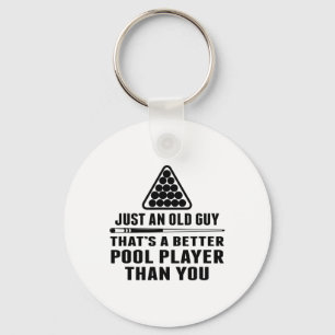 Mens Pool Player Shirt Cue Ll Billiards Just An Ol Keychain