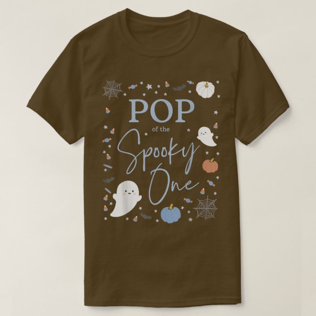 Mens Pop of the Spooky One First Birthday Blue Boy T-Shirt (Design Front)