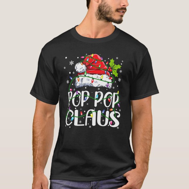 Mens Pop Pop Claus Shirt Christmas Lights Pajama F (Front)