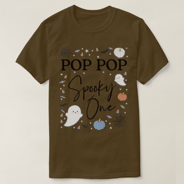 Mens Pop Pop of the Spooky One First Birthday Boy  T-Shirt (Design Front)