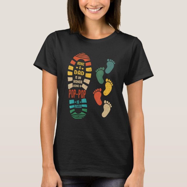 Mens Pop Pop    Pop Pop Shoe With Little Footprint T-Shirt (Front)