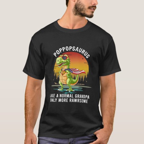 Mens Pop Popsaurus Like a Normal Grandpa Only T_Shirt
