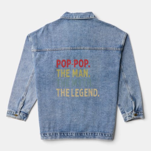 Mens Pop The Man The Myth The Legend Grandpa Essen Denim Jacket
