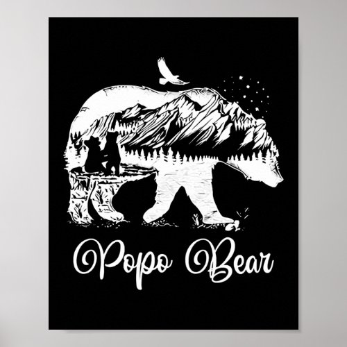 Mens Popo Bear Awesome Camping Matching Father Poster