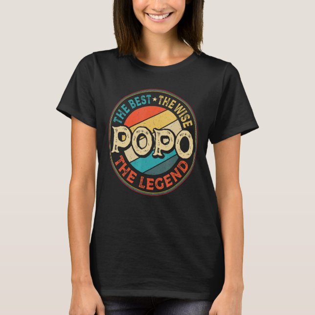 Mens Popo The Best The Wise The Legend  Grandpa Fa T-Shirt (Front)