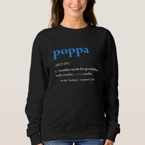 Mens Poppa Definition Retro Christmas Fathers Day  Sweatshirt