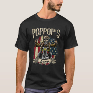 Mens Poppop Biker Gang Flag    Poppop Rides Bike T-Shirt