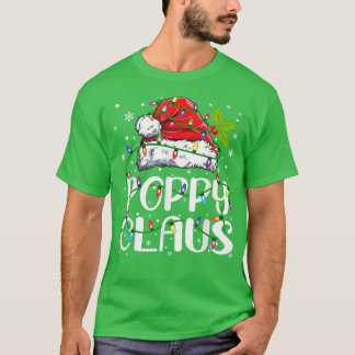 Mens Poppy Claus  Christmas Lights Pajama Family M T-Shirt