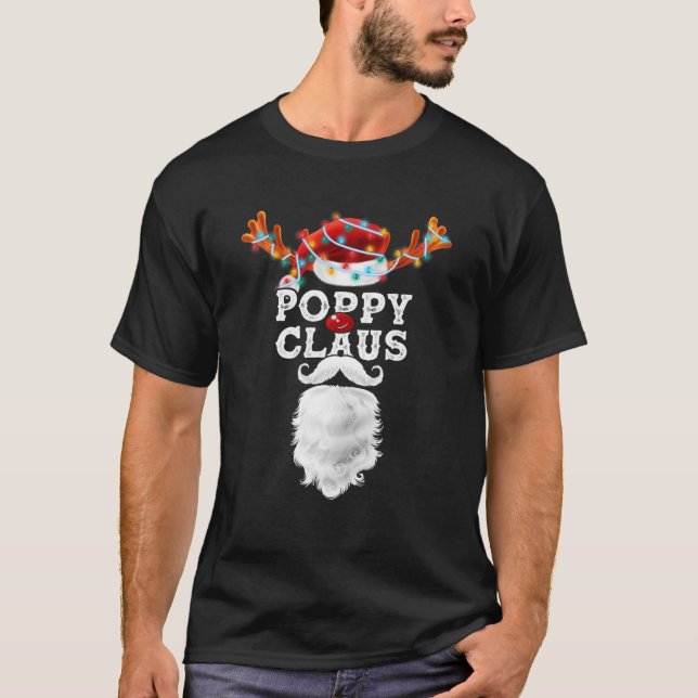 Mens Poppy Claus Christmas Pajamas Santa Family Ma T-Shirt (Front)