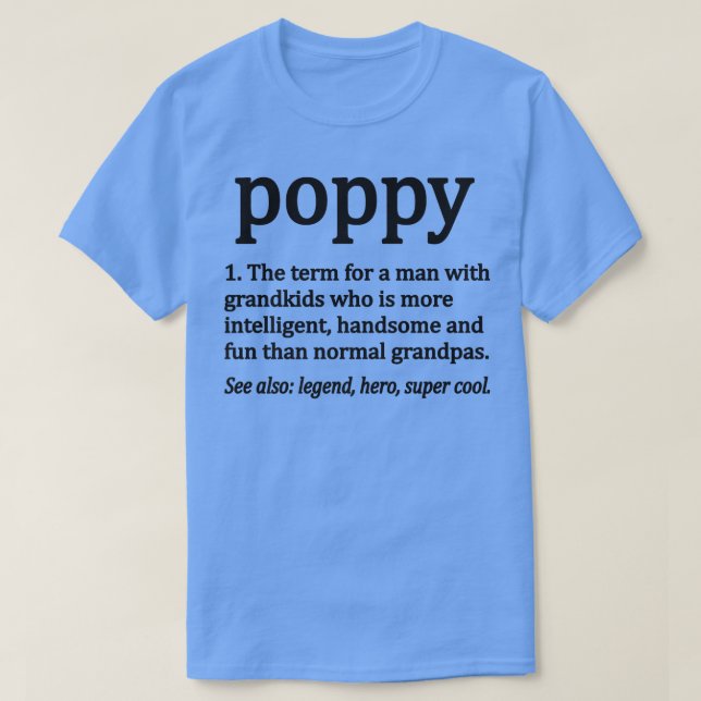 Mens Poppy Definition Funny Poppy Grandpa  T-Shirt (Design Front)