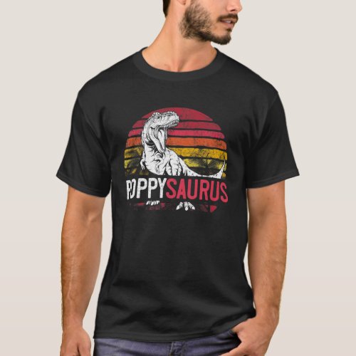 Mens Poppy Saurus Fathers Day Poppysaurus T Rex D T_Shirt