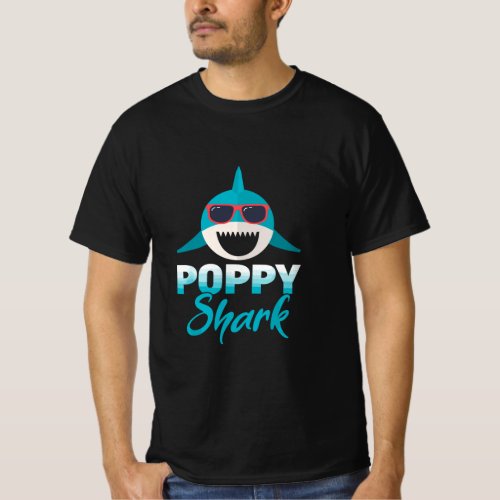 Mens Poppy Shark Wearing Cool Sunglasses Grandpa G T_Shirt