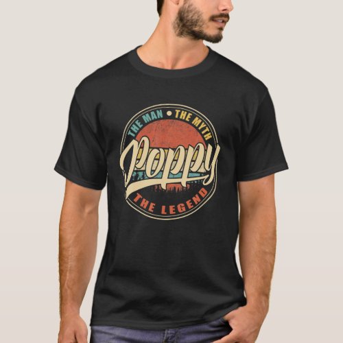 Mens Poppy The Man The Myth The Legend Vintage Ret T_Shirt