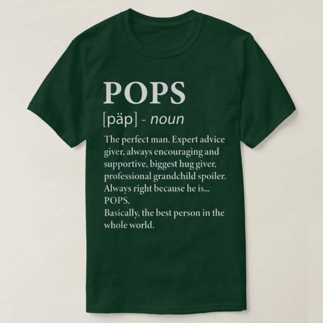 Mens Pops Definition Grandpa  Funny Grandfather  T-Shirt (Design Front)