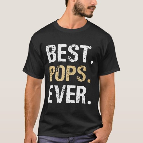 Mens Pops Gift from Granddaughter Grandson Best Po T_Shirt