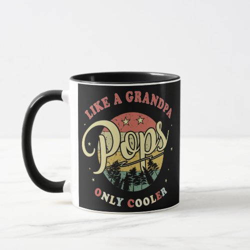 Mens Pops Like a Grandpa Only Cooler Vintage Mug