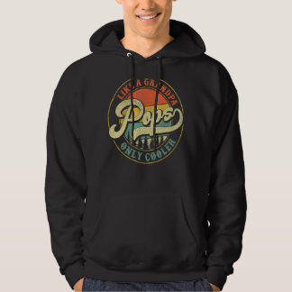 Mens Pops Like A Grandpa Only Cooler Vintage Retro Hoodie