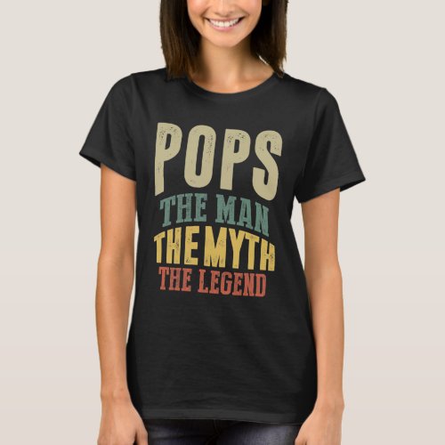Mens Pops The Man Myth Legend Father Gift T_Shirt