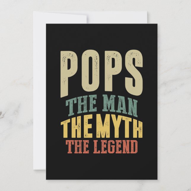 Mens Pops The Man Myth Legend Father Gift Thank You Card (Front)