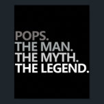 Mens POPS THE MAN THE MYTH THE LEGEND Father's Day Poster<br><div class="desc">Mens POPS THE MAN THE MYTH THE LEGEND Father's Day Gift</div>