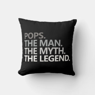 Mens POPS THE MAN THE MYTH THE LEGEND Father's Day Throw Pillow