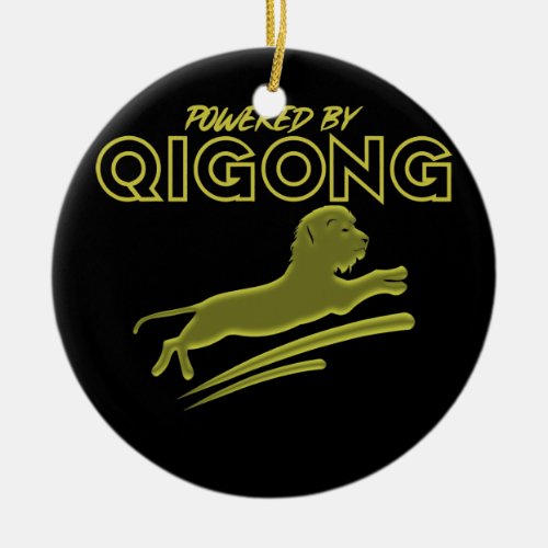 Mens Powered By Qigong Practitioners Balance Ceramic Ornament