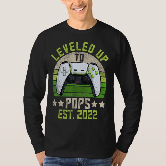 Mens Pregnancy Announcement Grandpa Gaming Shirt,  T-Shirt (Front)