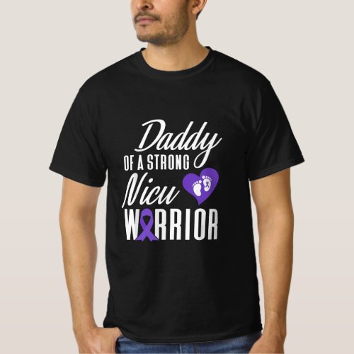 Mens Prematurity Awareness Daddy Nicu Warrior Pree T_Shirt
