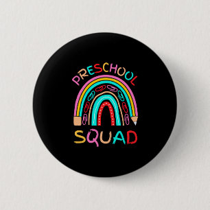 Mens preschool squad cute retro back to school button