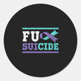 Mens prevention awareness mental health depression classic round sticker