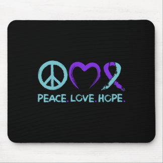 Mens Prevention Awareness Peace Love Hope Mouse Pad