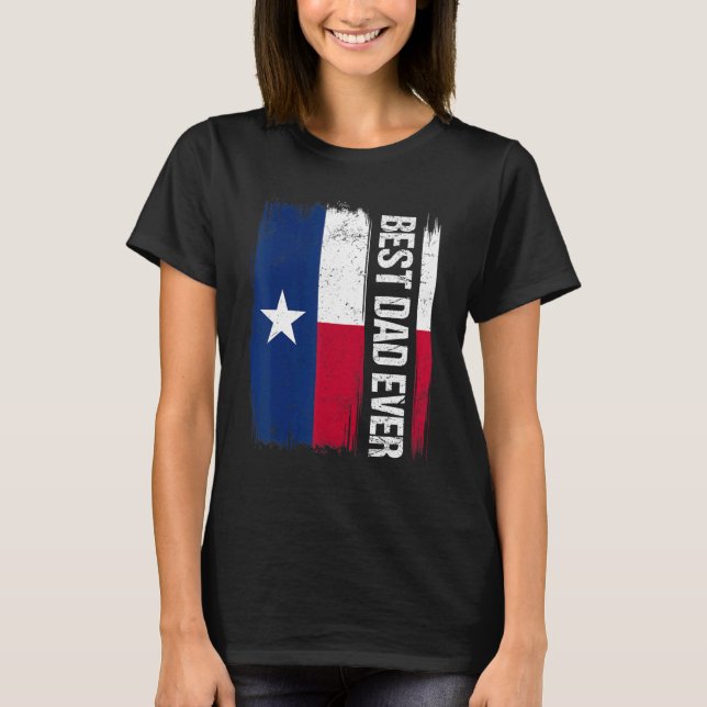 Mens Pride Best Dad Texas State Flag T-Shirt (Front)