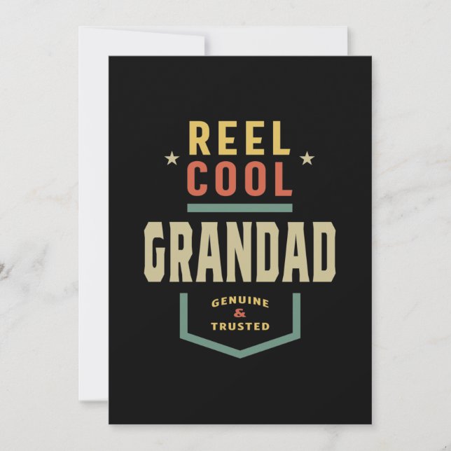 Mens Product Reel Cool Grandad Fishing Gift Invitation (Front)