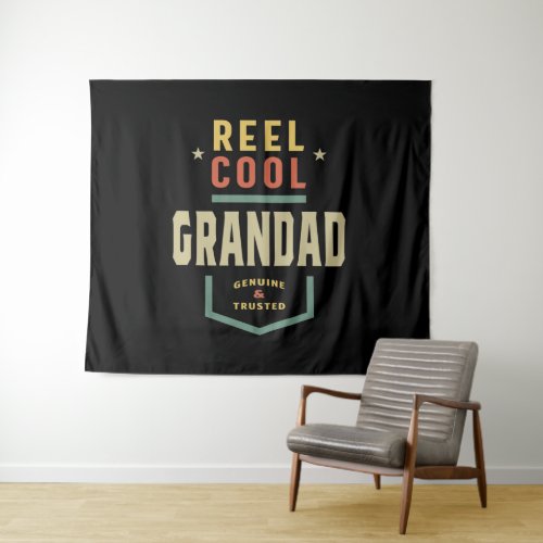 Mens Product Reel Cool Grandad Fishing Gift Tapestry