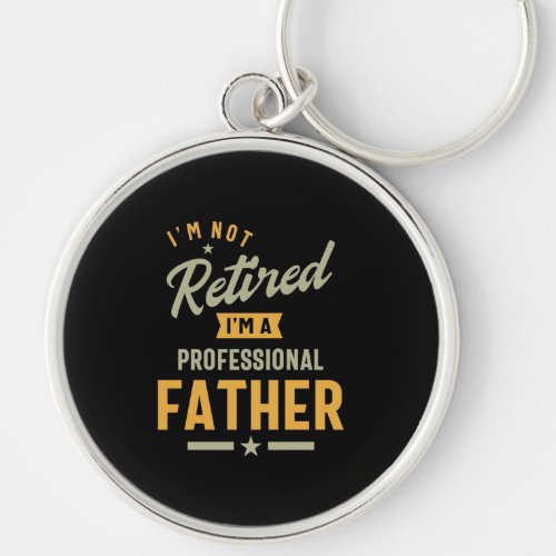 Mens Professional Father Retired Keychain