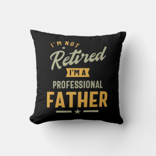 Mens Professional Father Retired Throw Pillow