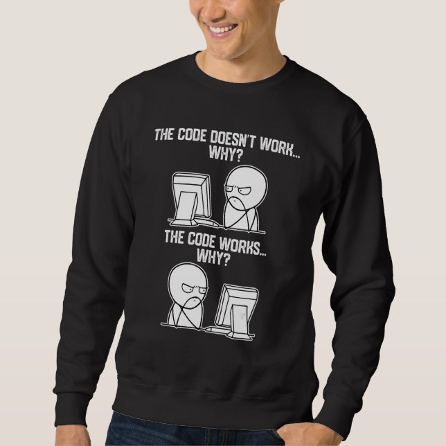 Mens   Programmers Code Works Why Meme   Software Sweatshirt (Front)