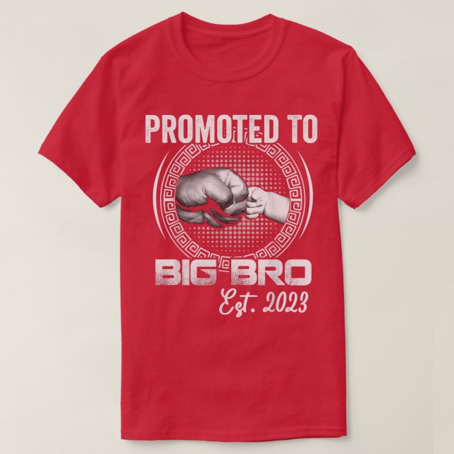 Mens Promoted to Big Bro Est 2023 Funny Pregnancy  T-Shirt (Design Front)