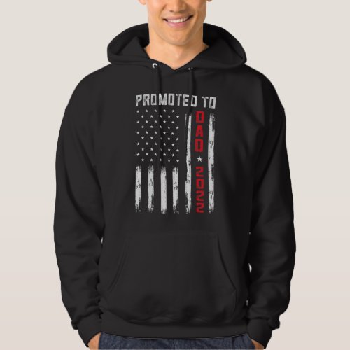 Mens Promoted To Dad    American Flag Pregnancy An Hoodie